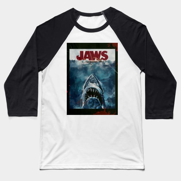 Jaws Baseball T-Shirt by dmitryb1